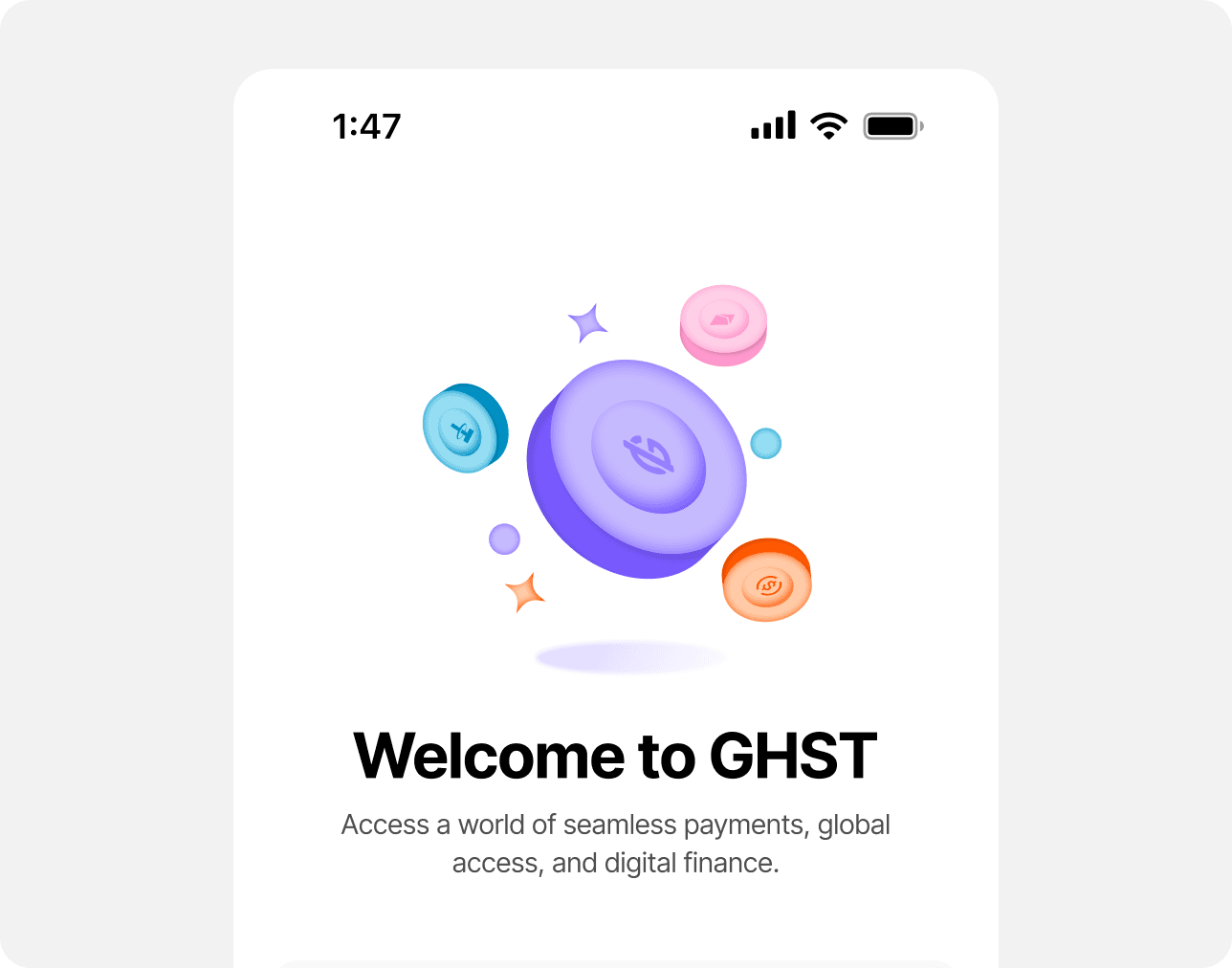 Welcome to GHST - Access a world of seamless payments, global access, and digital finance.